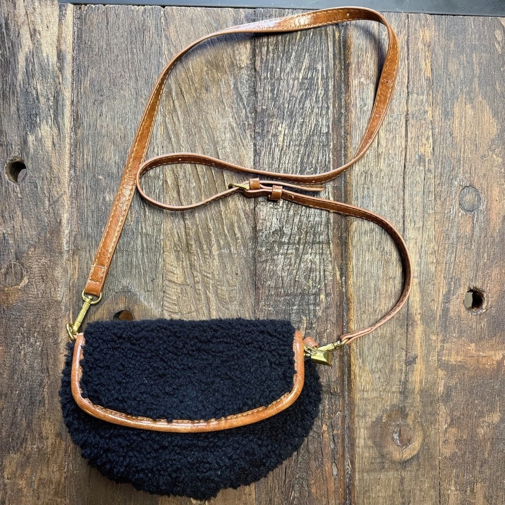 Anthropologie Women's Sherpa Half Moon Sling Bag Purse